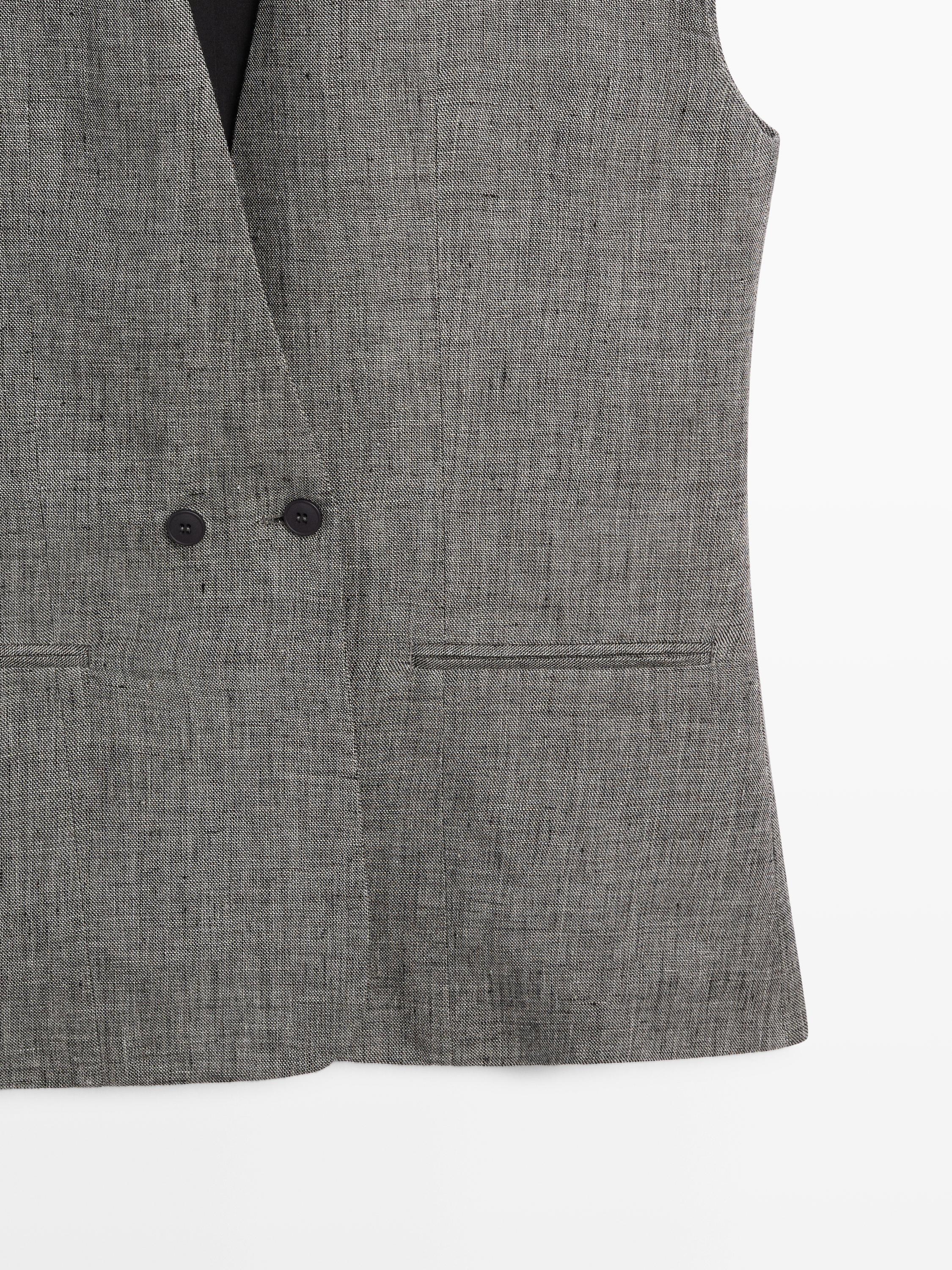 Gilet à épaules marquées en lin